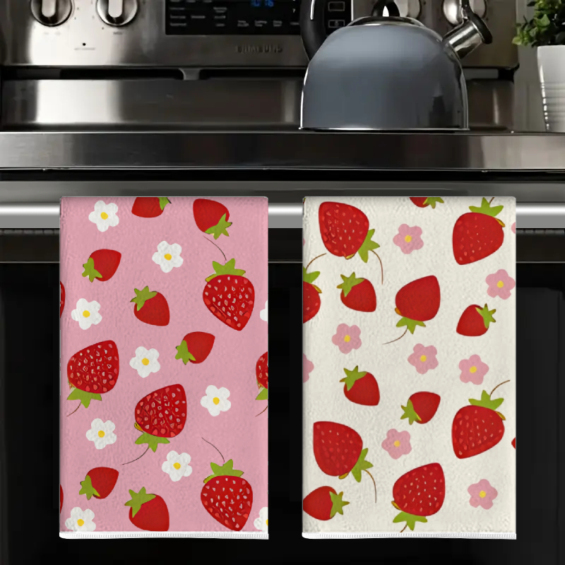 2Pcs, Pink and White Strawberr - Home Cooking Cookbook 评论和价格