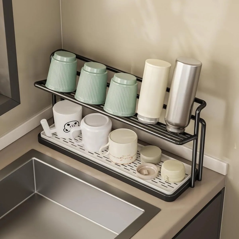 2-Tier Cup Drying Rack With Dr - Home Cooking Recipes 评论和价格